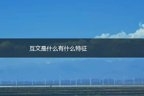 互文是什么有什么特征