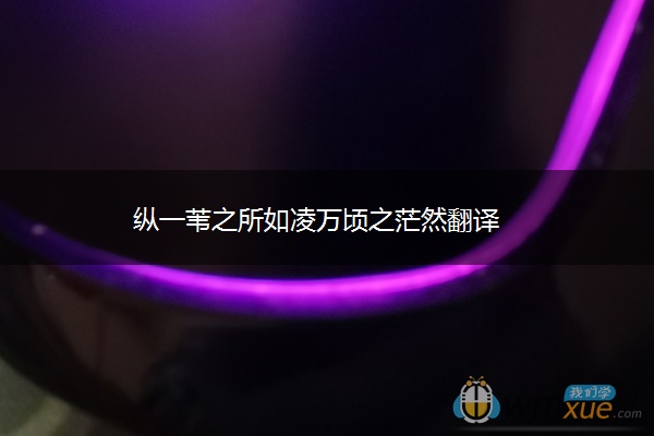 纵一苇之所如凌万顷之茫然翻译