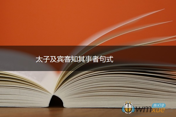 太子及宾客知其事者句式