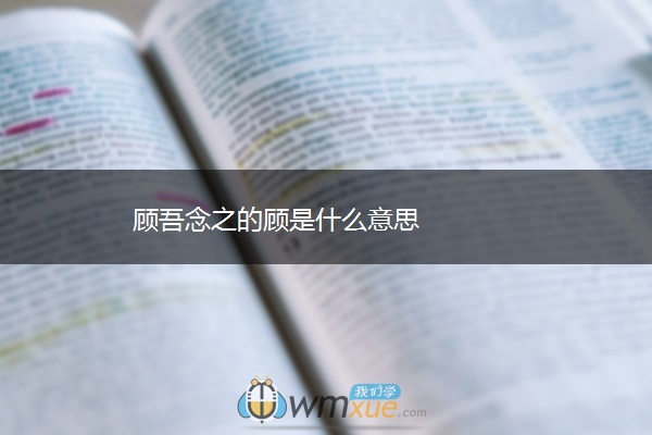 顾吾念之的顾是什么意思