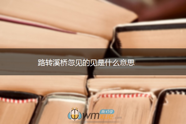 路转溪桥忽见的见是什么意思