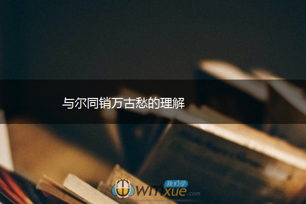 与尔同销万古愁的理解