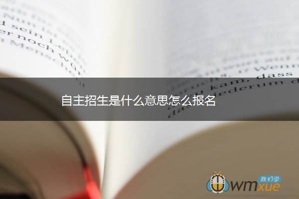 自主招生是什么意思怎么报名