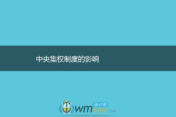 中央集权制度的影响