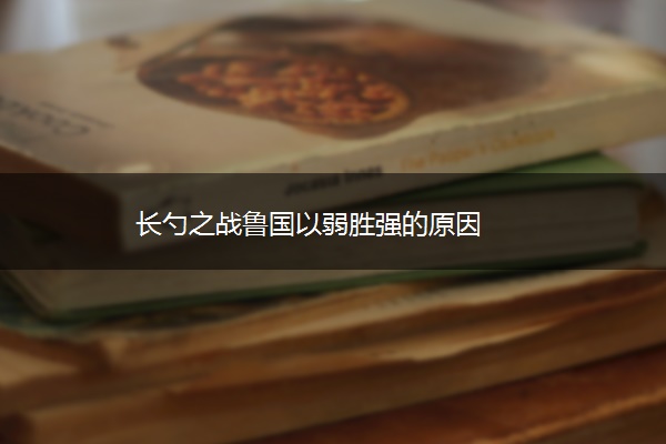 长勺之战鲁国以弱胜强的原因