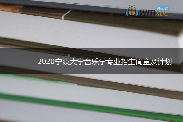 2020宁波大学音乐学专业招生简章及计划