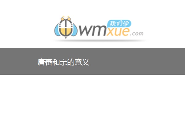 唐蕃和亲的意义