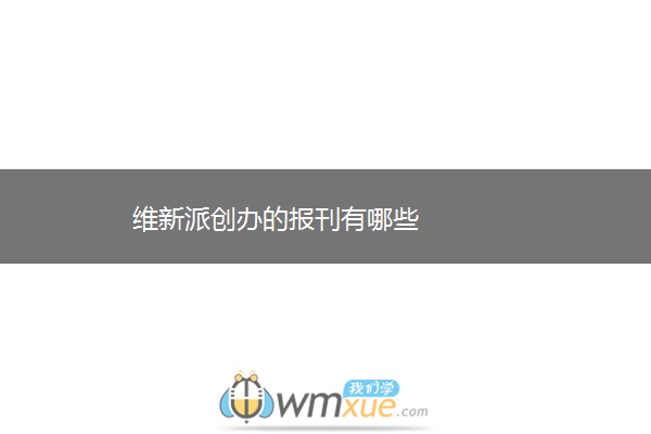 维新派创办的报刊有哪些