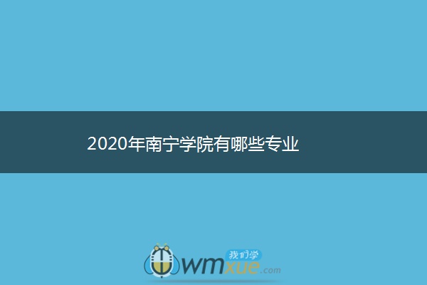 2020年南宁学院有哪些专业