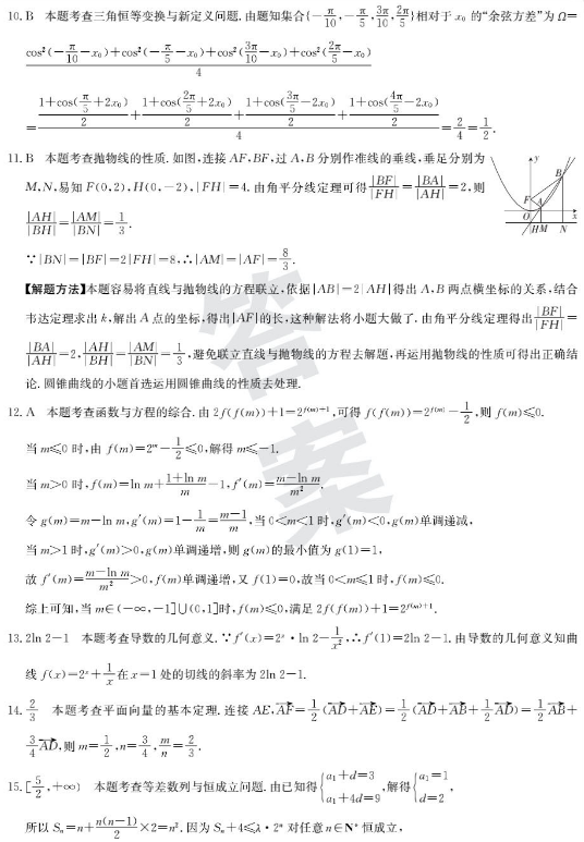 2020全国100所名校理科数学模拟卷（含答案）