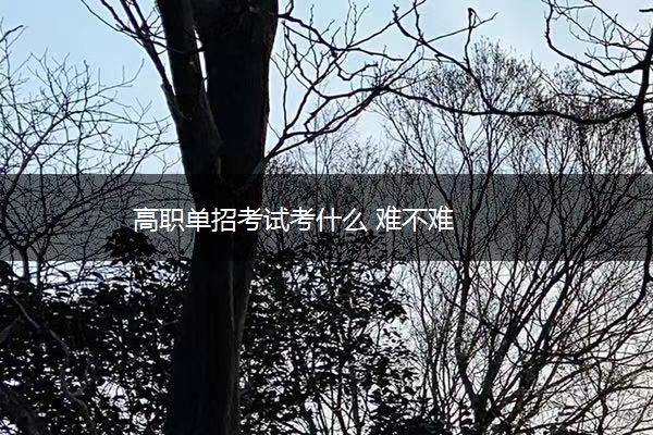 高职单招考试考什么 难不难