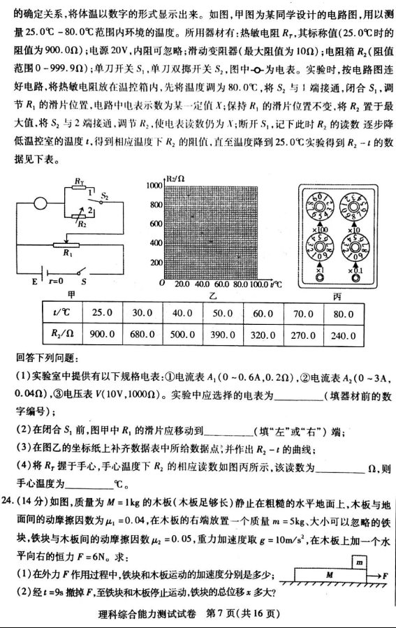 2020届内蒙古高三理科综合高考全国统一模拟试题