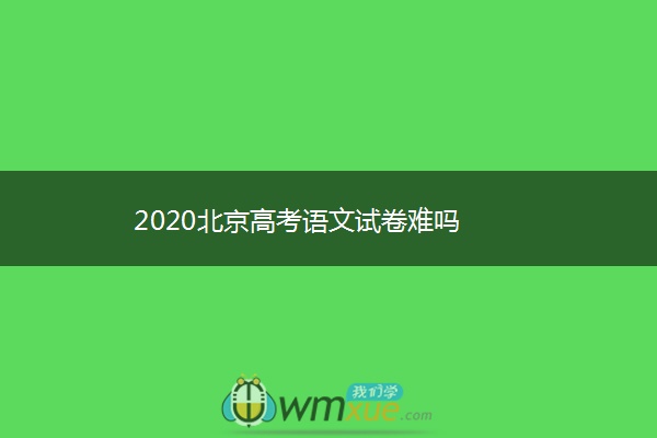 2020北京高考语文试卷难吗