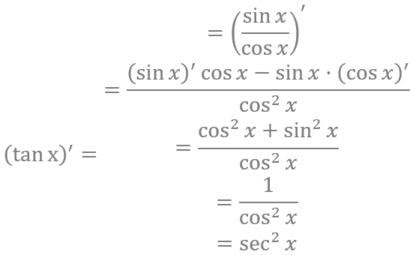 tanx的导数