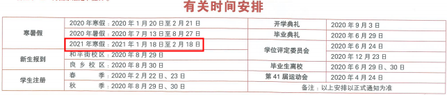 2021北京中医药大学什么时候放寒假