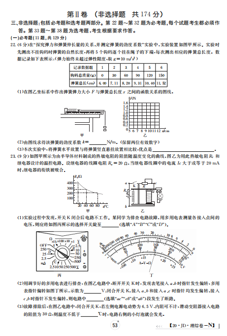 2021届百所名校高三理综模拟金典试卷