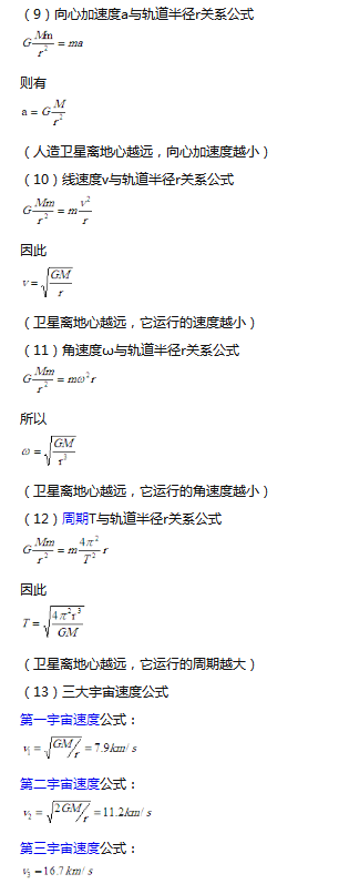 高中物理万有引力公式及解题思路技巧