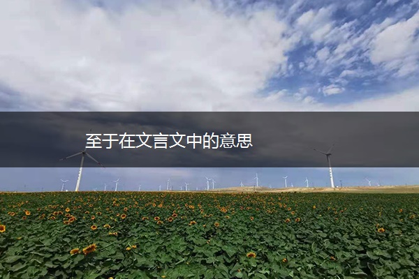 至于在文言文中的意思