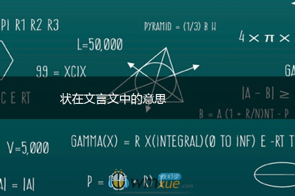 状在文言文中的意思