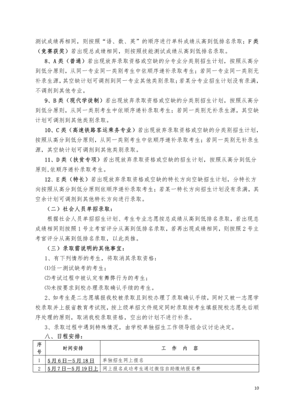 2020湖南铁道职业技术学院单独招生简章