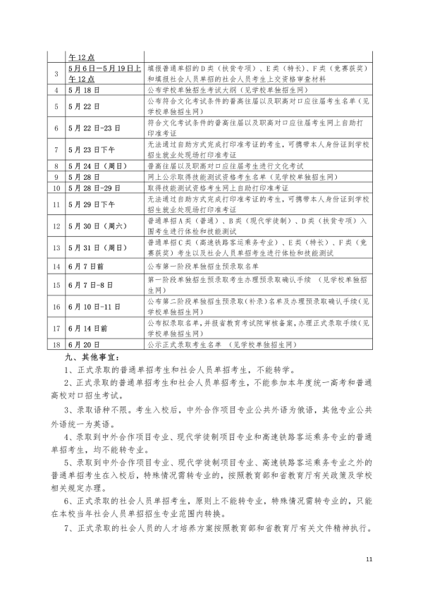 2020湖南铁道职业技术学院单独招生简章