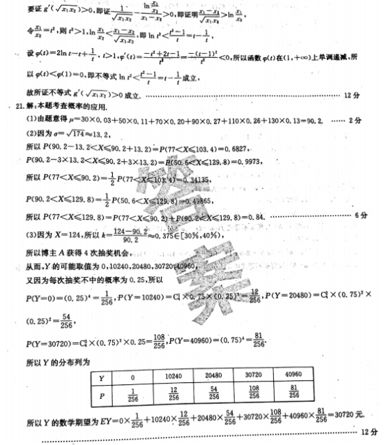 2020全国100所名校数学模拟示范卷（含答案）