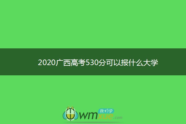 2020广西高考530分可以报什么大学