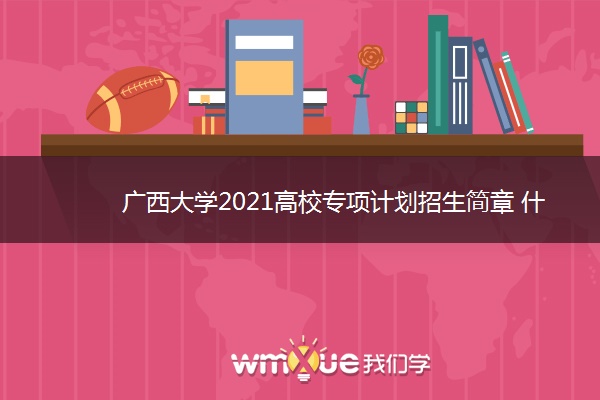 广西大学2021高校专项计划招生简章 什么时候报名